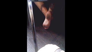 Granny039;s dirty soles under the chair